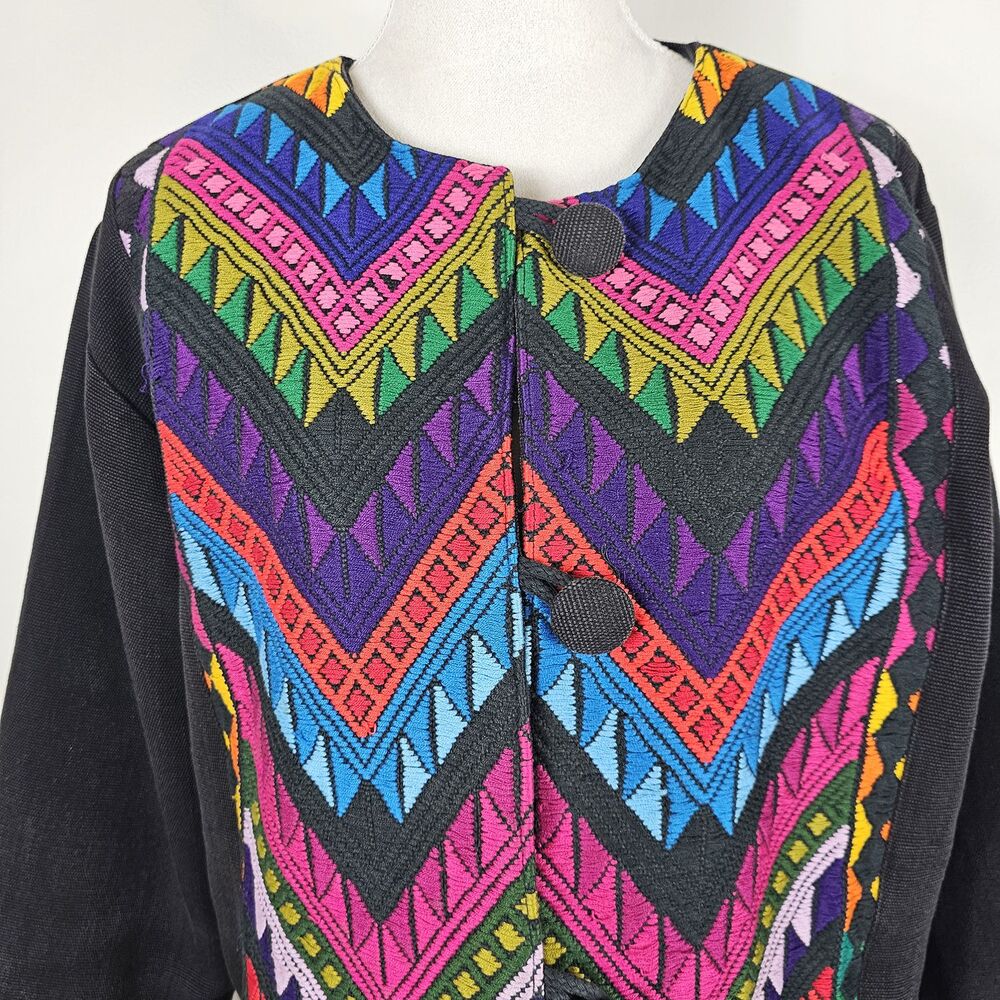 Vintage Guatemalan Handwoven art-to-wear Large Jacket Products by Curtis Porter - Picture 6 of 11